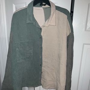 Multitone, long sleeve button up shirt